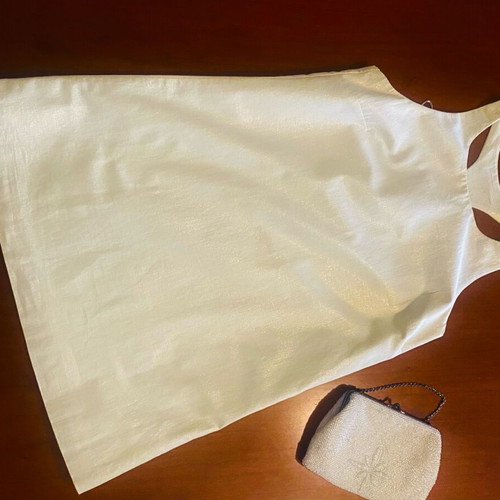 Mini dress vintage Kate Moss Topshop beige with gold thread like new, size M