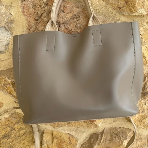 Abbacino Tote Bag used, beige and pink with extra shoulder strap