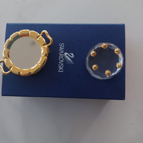 Swarovski miniature cake with plate new in packaging