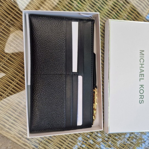 Leather card holder Michael Kors black new