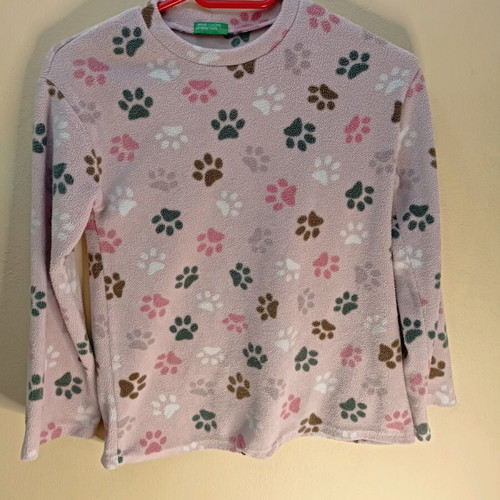 Benetton Long-Sleeve Fleece Shirt for Girls 8-9 Years Like New, Multicolor