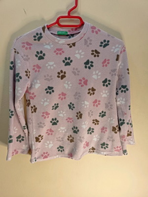 Benetton Long-Sleeve Fleece Shirt for Girls 8-9 Years Like New, Multicolor