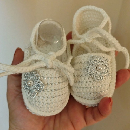 Knitted baby espadrilles
