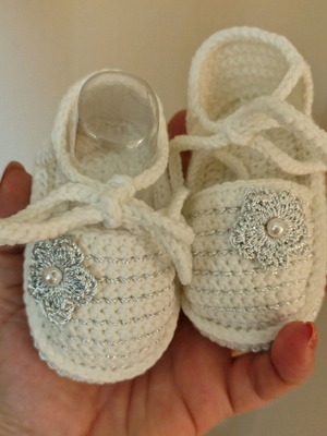 Knitted baby espadrilles