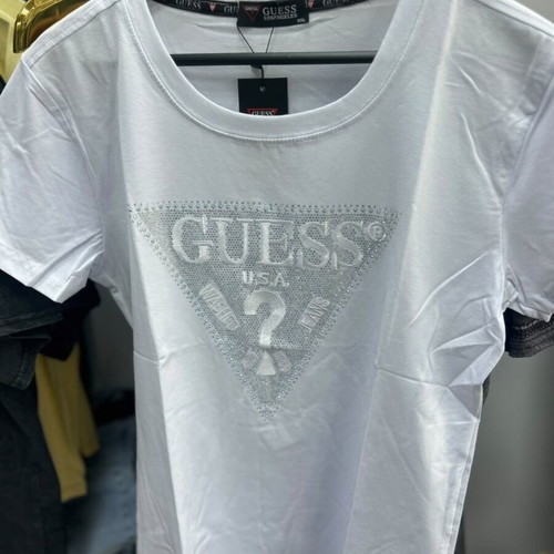 Guess women's T-shirt with stones, sizes S-XL, white