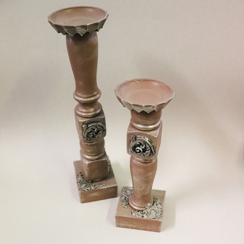 Handmade Upcycled Candlesticks Set of 2 New