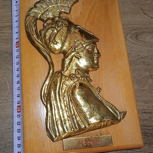 Bronze plaque with goddess Athena like new