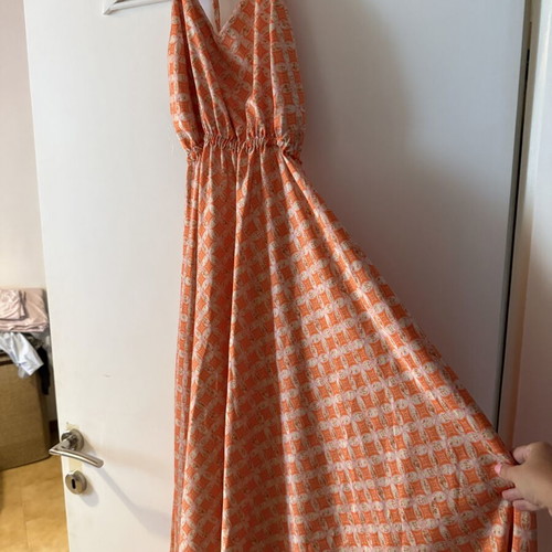 Be A Bee Couture maxi dress like new, XS/S, orange print
