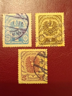 Γραμματόσημα Γερμανικής Αυστρίας 1920-1922 μεταχειρισμένα, σετ 3 τεμαχίων