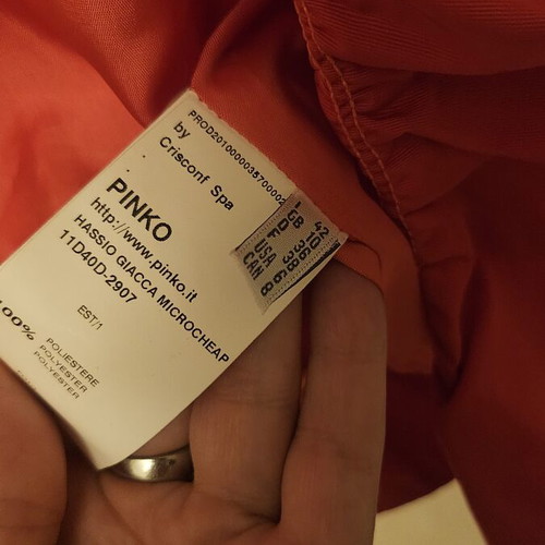 Pinko crop jacket coral, like new, evening style