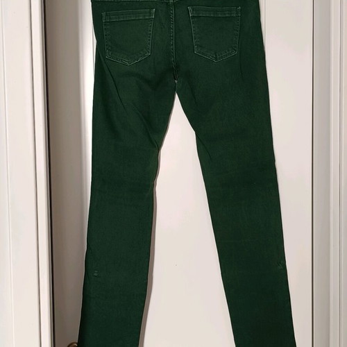 Stradivarius women's green slim fit jeans used, elastic fabric