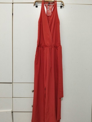 Stradivarius coral red jumpsuit size 36, unworn