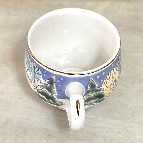 Handmade Russian Porcelain Mug from St. Elizabeth Monastery Winter Landscape