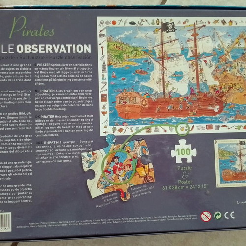 Djeco Pirates Puzzle 100 Pieces used with Poster