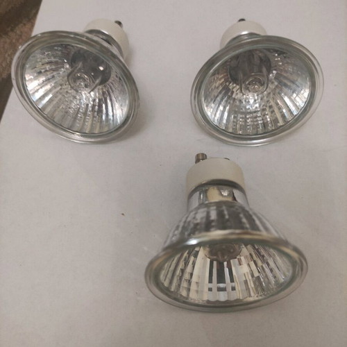 Calex GU10 halogen bulbs set of 3 used, 50W