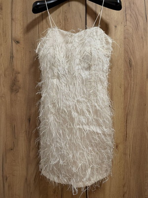 Mix & Match cream short dress with silver details