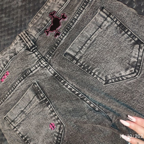 Gothic denim pants tube thick, slim fit, hell Bunny