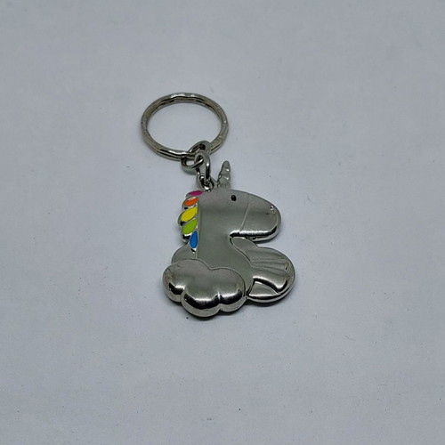 Unicorn keychain like new, aluminum alloy with color coating