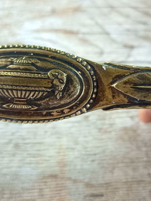 Antique Door Handle single, used, brass neoclassical style 19th century
