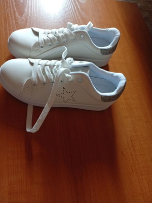 Women's sneakers new No 37 with silver glitter