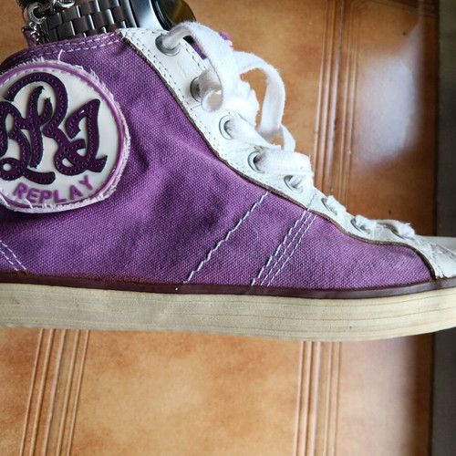 Replay fabric ankle boots used, size 38, purple