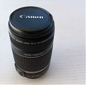 Canon Crop Φωτογραφικός Φακός EF-S 55-250mm f/4-5.6 IS STM Telephoto / Tele Zoom για Canon EF-S Mount Black