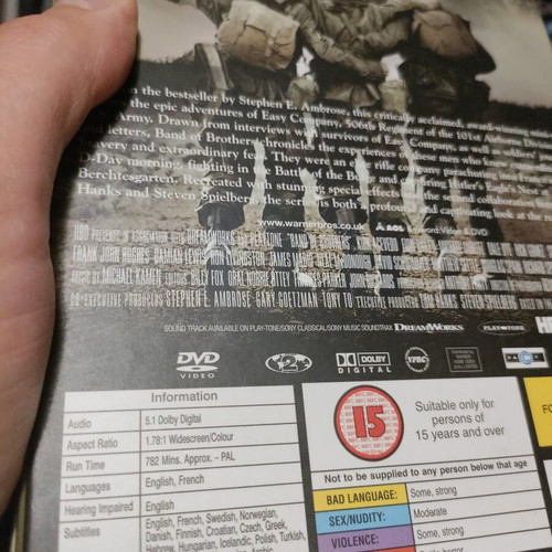 Band of Brothers DVD boxset like new with Greek subtitles