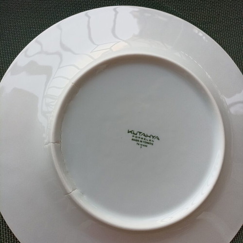 Kutahya dinner plates set of 6, white porcelain, new