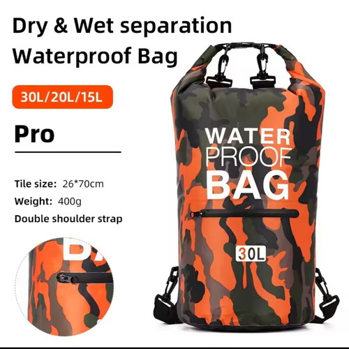 Waterproof bag 30 liters new with straps and external pocket