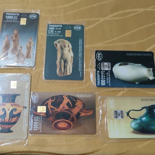 Greek phone cards pack of 6 new, sealed