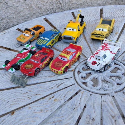 Set of 9 Disney Pixar Cars toy cars used, Mattel metal and plastic