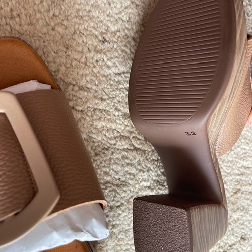 Speawoman leather mule sandals new, camel color, size 37