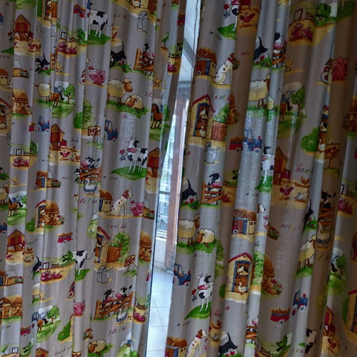 Children's curtains like new 1.5 m x 2.25 m cotton (AGROKTIMA) with tape