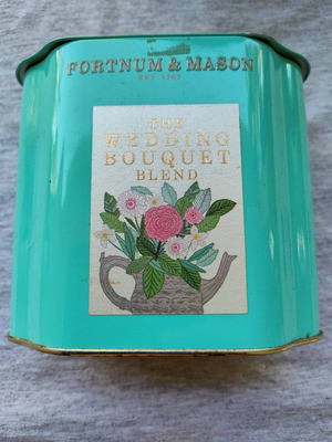 Fortnum & Mason Royal Wedding Tea Tin used, May 19 2018