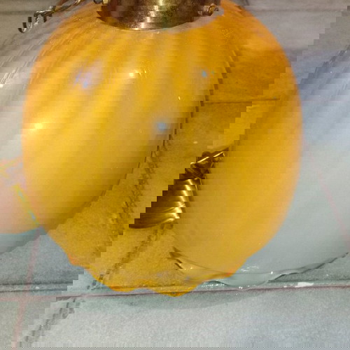 Φωτιστικό οροφής vintage retro δεκαετίας 80 μεταχειρισμένο, γυάλινο