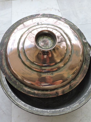 Copper hammered vintage pot used
