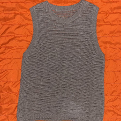 Zara summer knitted sleeveless vest, size M, grey and brown