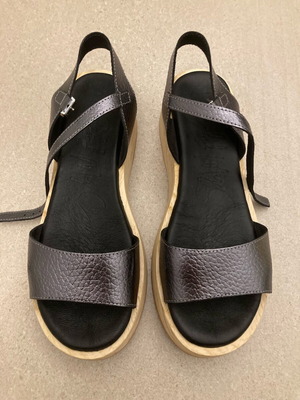 Oh My Sandals leather sandals size 39 grey new