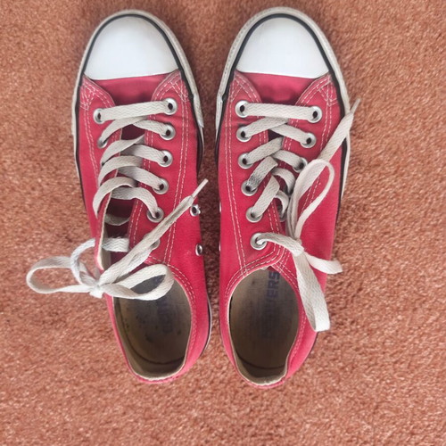 Converse All-Star sneakers used, women's size 37.5, red and white
