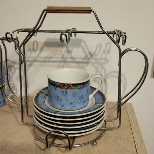 Tea set with metal base new