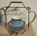 Tea set with metal base new