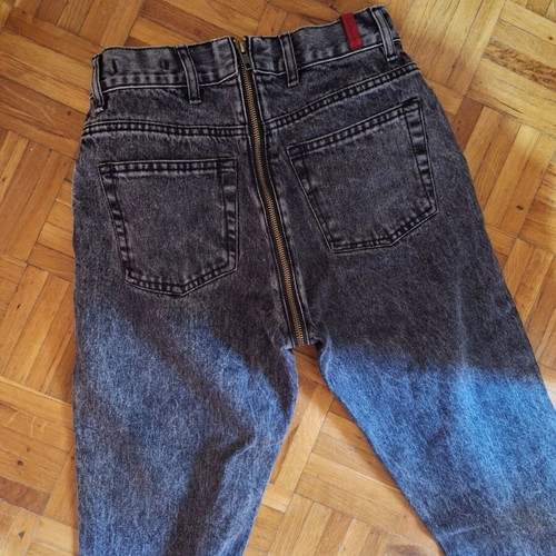 Jean salt and pepper lightly used, slim fit, dark gray with zipper