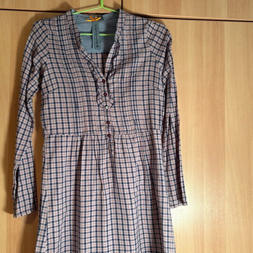 Dress 100% cotton printed check like new, small, multicolor, purple
