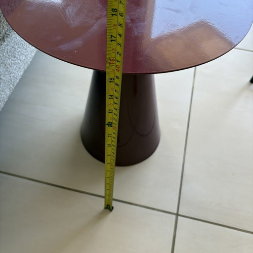 Metal round side table, bordeaux, 35cm diameter, 39cm height