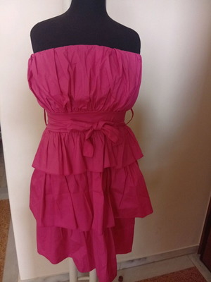 Strapless Italian dress pink, new, one size