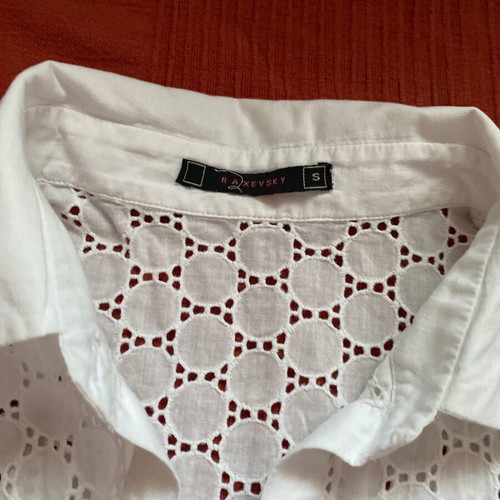 Raxevsky white short-sleeve lace shirt, women's