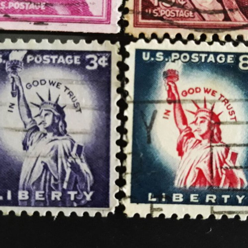 Liberty series USA stamps 1954 & 1958 like new, set of 6