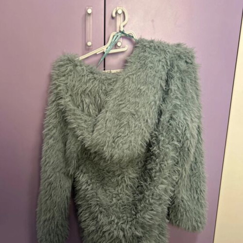 Fur jacket like new, turquoise, size S