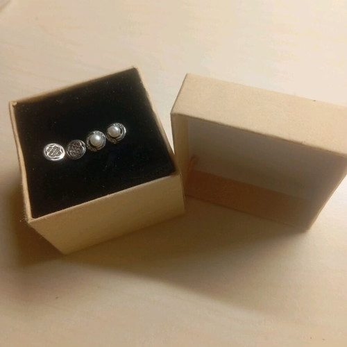 Silver earrings new, 2 pairs in their box