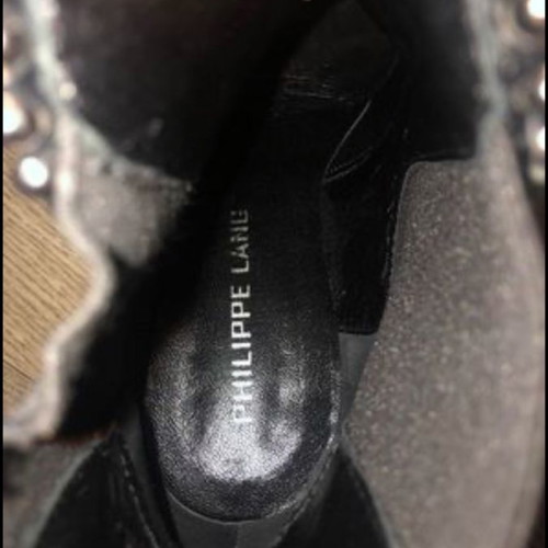 Philippe Lang leather Chelsea boots used, black, size 40